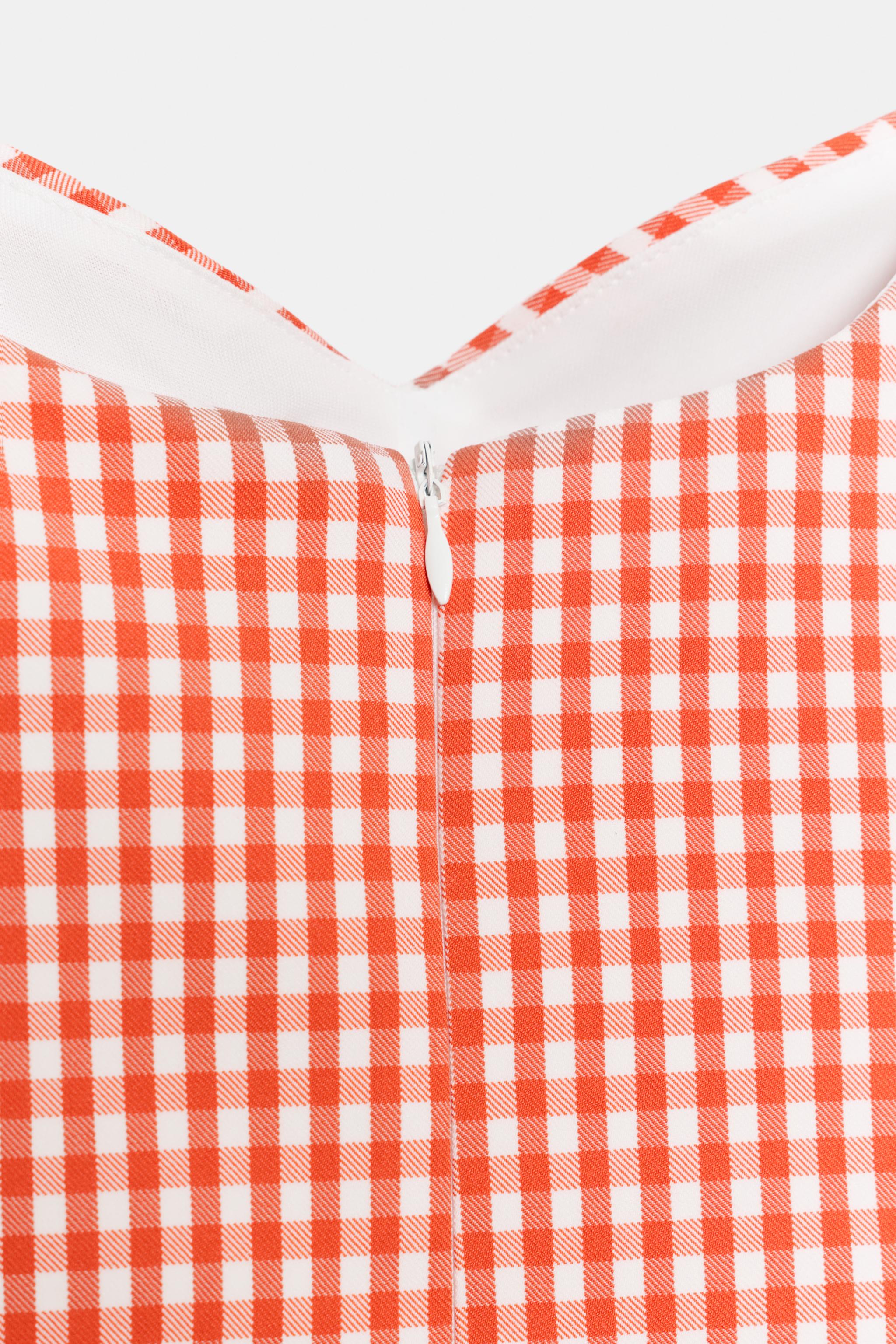 GINGHAM VOLUMINOUS MINI DRESS